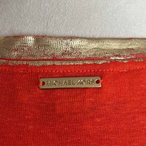 Michael Michael Kors Orange and Gold T-Shirt - Size M - Picture 6 of 8